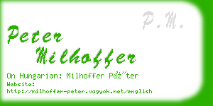 peter milhoffer business card